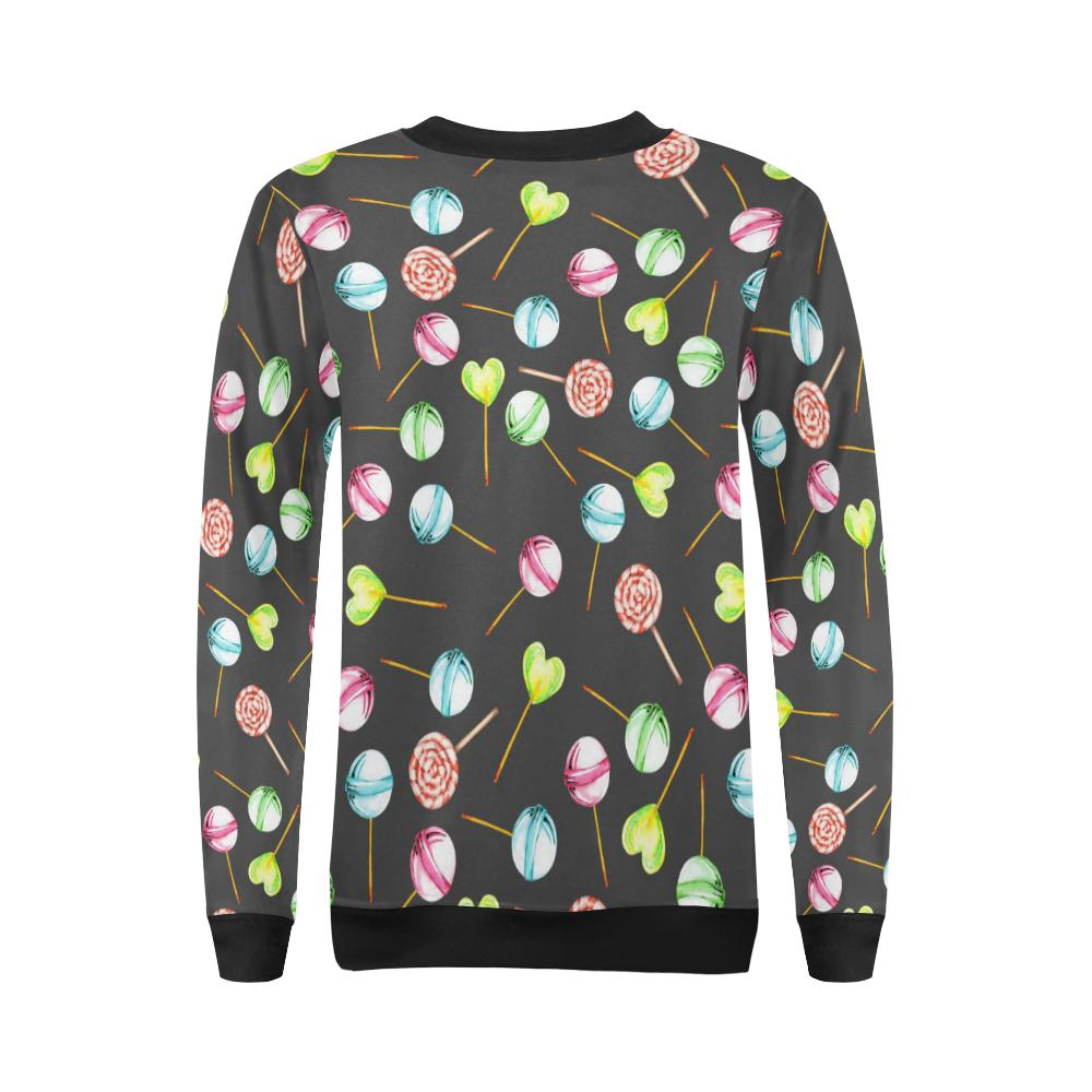 Lollipop Pattern Print Design LL02 Women Long Sleeve Sweatshirt-JorJune