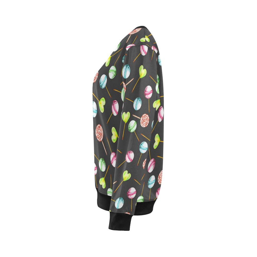 Lollipop Pattern Print Design LL02 Women Long Sleeve Sweatshirt-JorJune