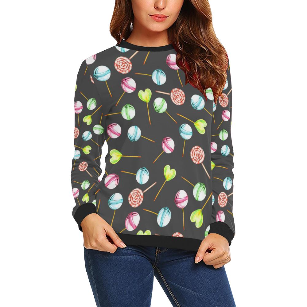 Lollipop Pattern Print Design LL02 Women Long Sleeve Sweatshirt-JorJune