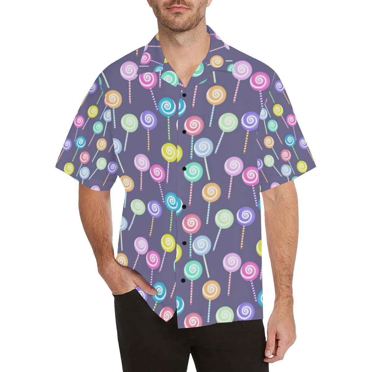 Lollipop Pattern Print Design LL03 Men Hawaiian Shirt-JorJune