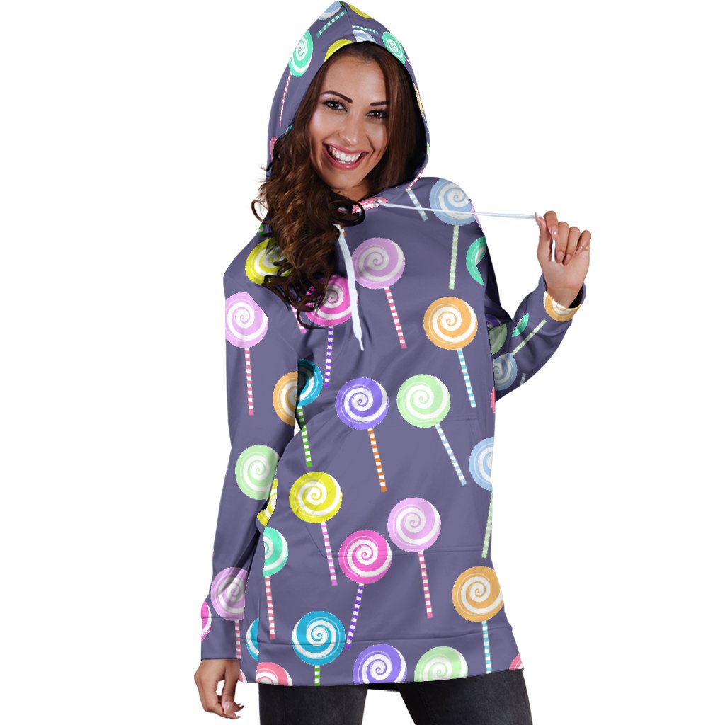 Lollipop Pattern Print Design LL03 Women Hoodie Dress