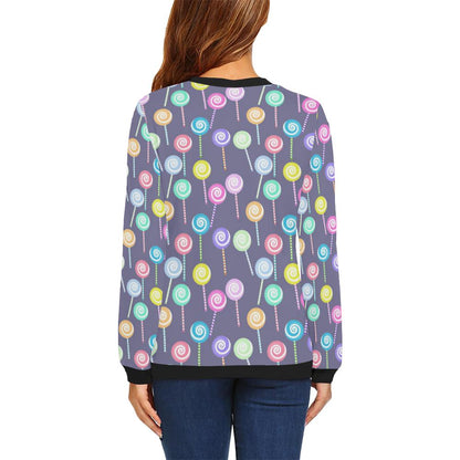 Lollipop Pattern Print Design LL03 Women Long Sleeve Sweatshirt-JorJune