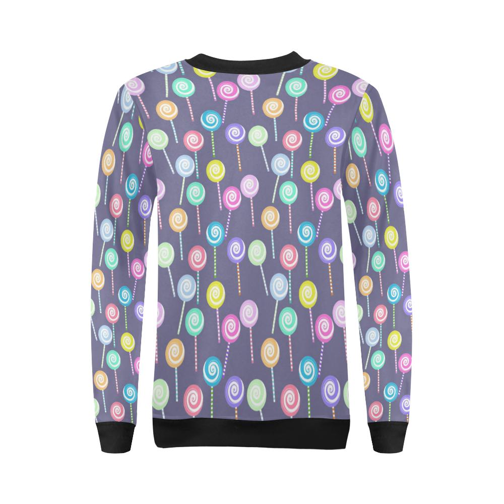 Lollipop Pattern Print Design LL03 Women Long Sleeve Sweatshirt-JorJune