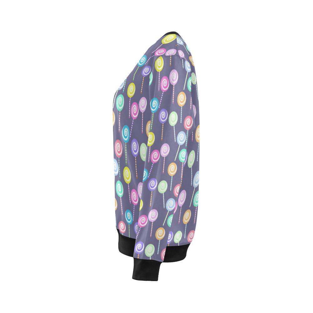 Lollipop Pattern Print Design LL03 Women Long Sleeve Sweatshirt-JorJune