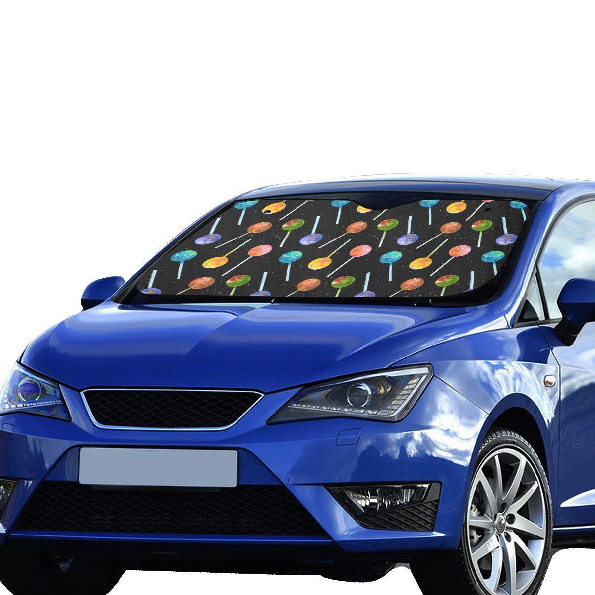 Lollipop Pattern Print Design LL04 Car Sun Shade-JorJune