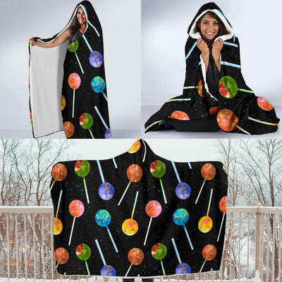 Lollipop Pattern Print Design LL04 Hooded Blanket-JORJUNE.COM