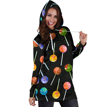 Lollipop Pattern Print Design LL04 Women Hoodie Dress