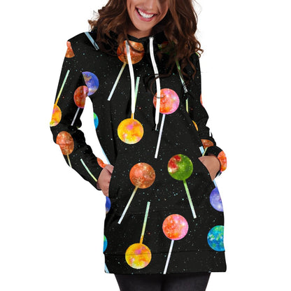Lollipop Pattern Print Design LL04 Women Hoodie Dress