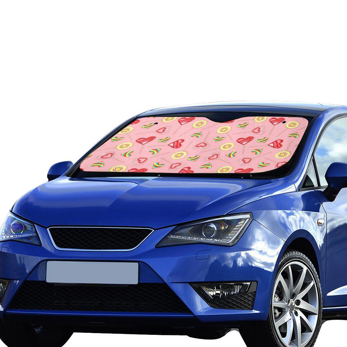 Lollipop Pattern Print Design LL05 Car Sun Shade-JorJune