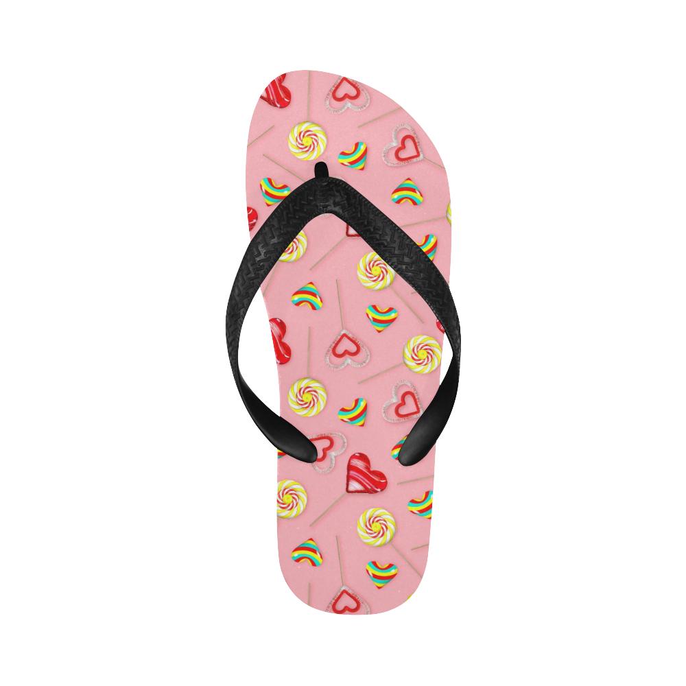 Lollipop Pattern Print Design LL05 Flip Flops-JorJune