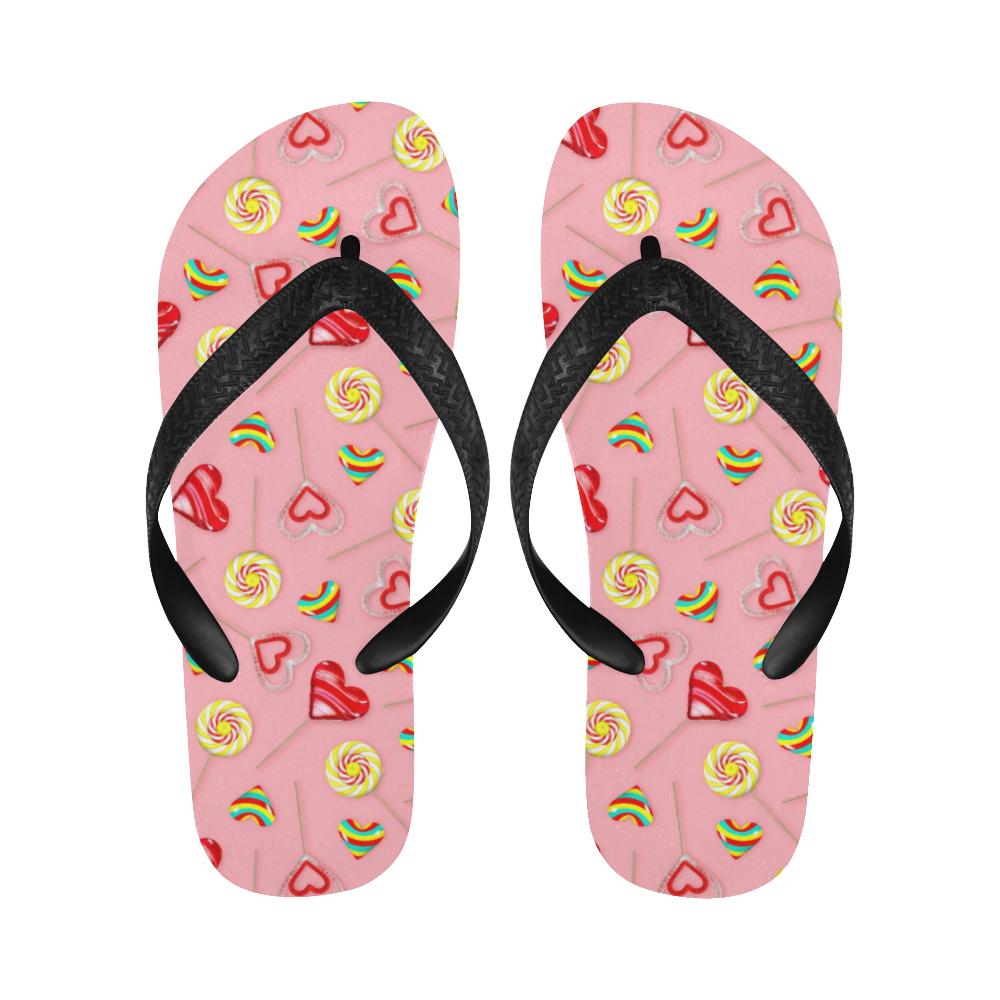 Lollipop Pattern Print Design LL05 Flip Flops-JorJune