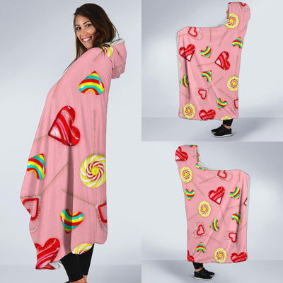 Lollipop Pattern Print Design LL05 Hooded Blanket-JORJUNE.COM