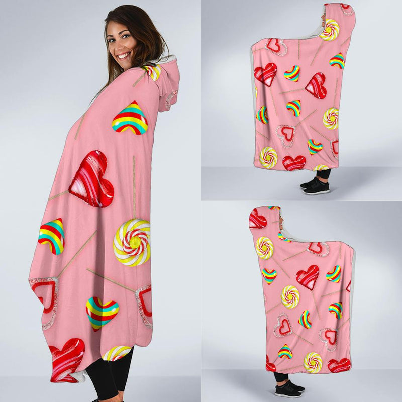 Lollipop Pattern Print Design LL05 Hooded Blanket-JORJUNE.COM