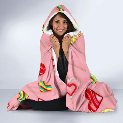 Lollipop Pattern Print Design LL05 Hooded Blanket-JORJUNE.COM