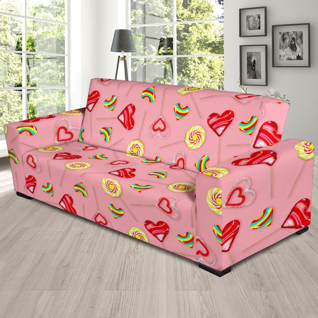 Lollipop Pattern Print Design LL05 Sofa Slipcover-JORJUNE.COM