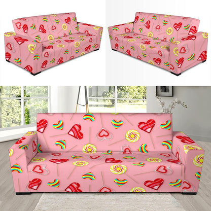 Lollipop Pattern Print Design LL05 Sofa Slipcover-JORJUNE.COM