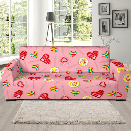 Lollipop Pattern Print Design LL05 Sofa Slipcover-JORJUNE.COM