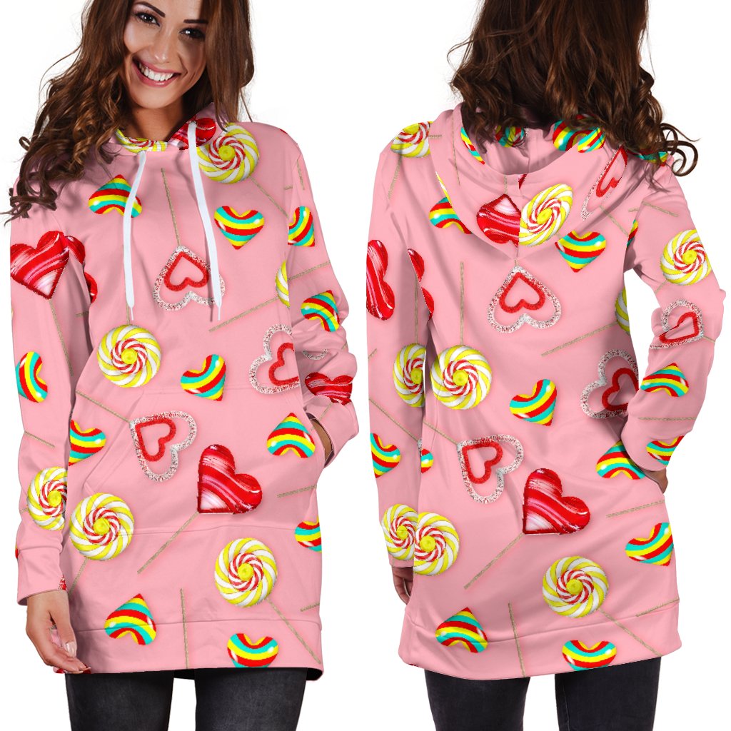 Lollipop Pattern Print Design LL05 Women Hoodie Dress