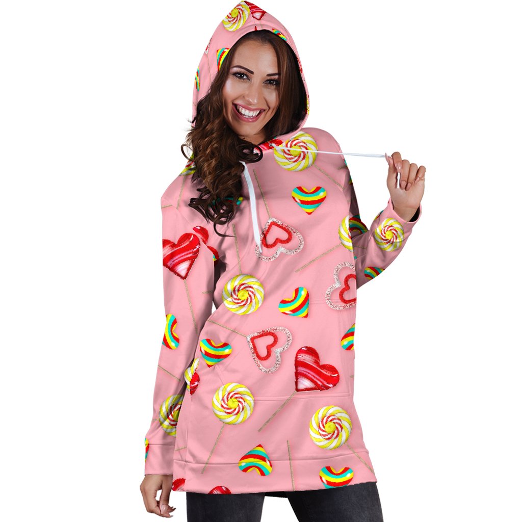 Lollipop Pattern Print Design LL05 Women Hoodie Dress
