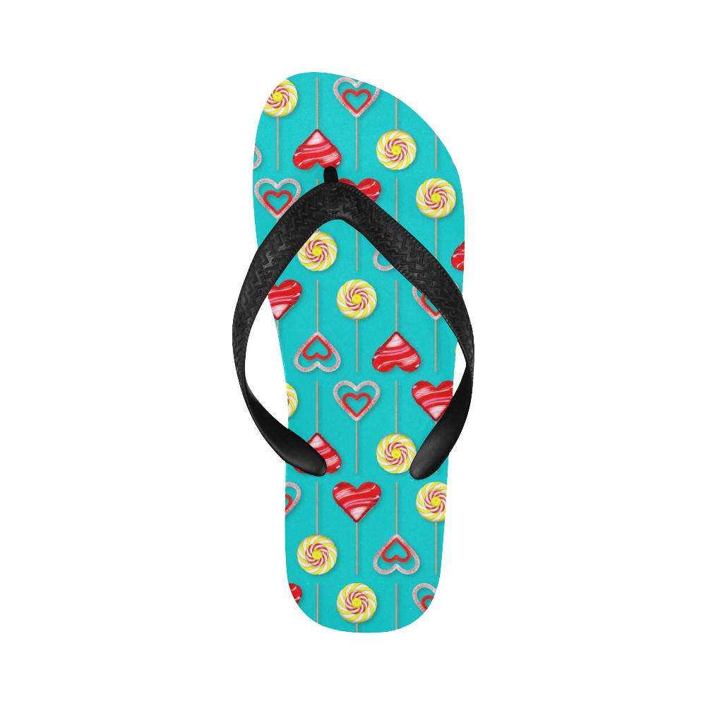 Lollipop Pattern Print Design LL06 Flip Flops-JorJune