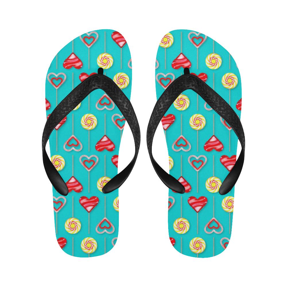 Lollipop Pattern Print Design LL06 Flip Flops-JorJune