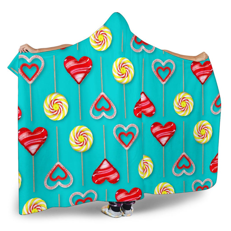 Lollipop Pattern Print Design LL06 Hooded Blanket-JORJUNE.COM