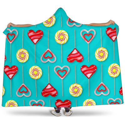 Lollipop Pattern Print Design LL06 Hooded Blanket-JORJUNE.COM