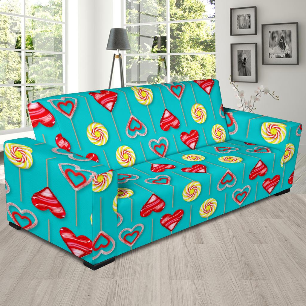 Lollipop Pattern Print Design LL06 Sofa Slipcover-JORJUNE.COM