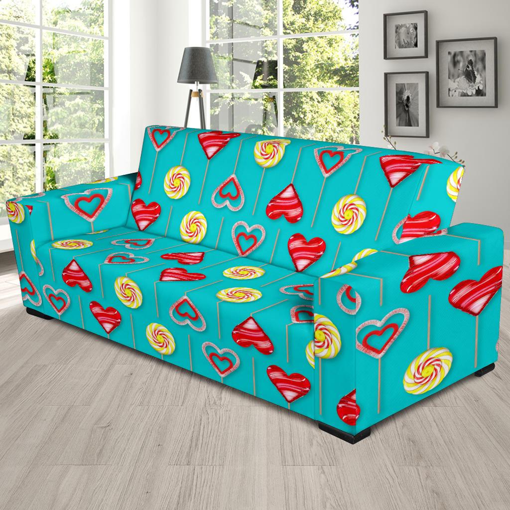 Lollipop Pattern Print Design LL06 Sofa Slipcover-JORJUNE.COM