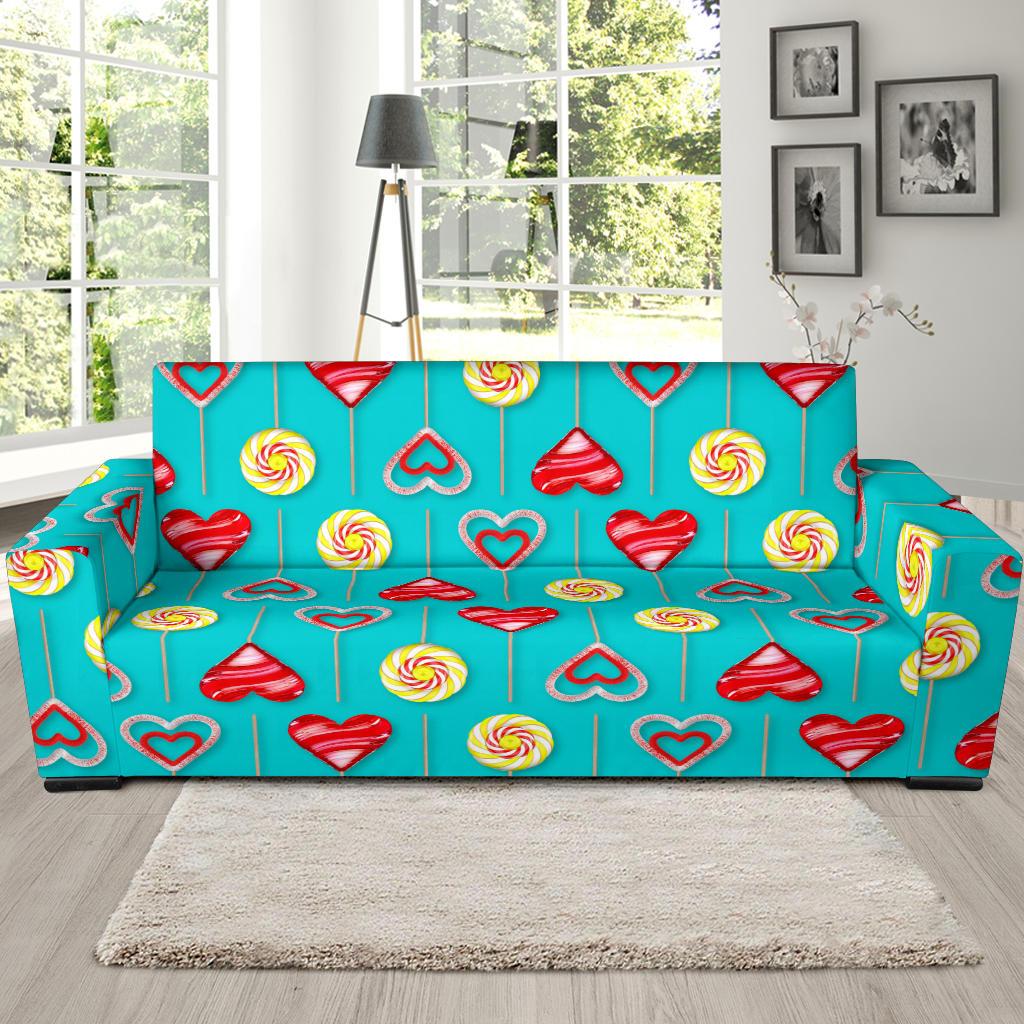 Lollipop Pattern Print Design LL06 Sofa Slipcover-JORJUNE.COM