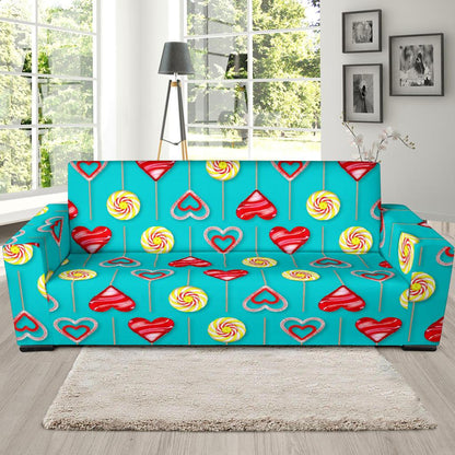 Lollipop Pattern Print Design LL06 Sofa Slipcover-JORJUNE.COM
