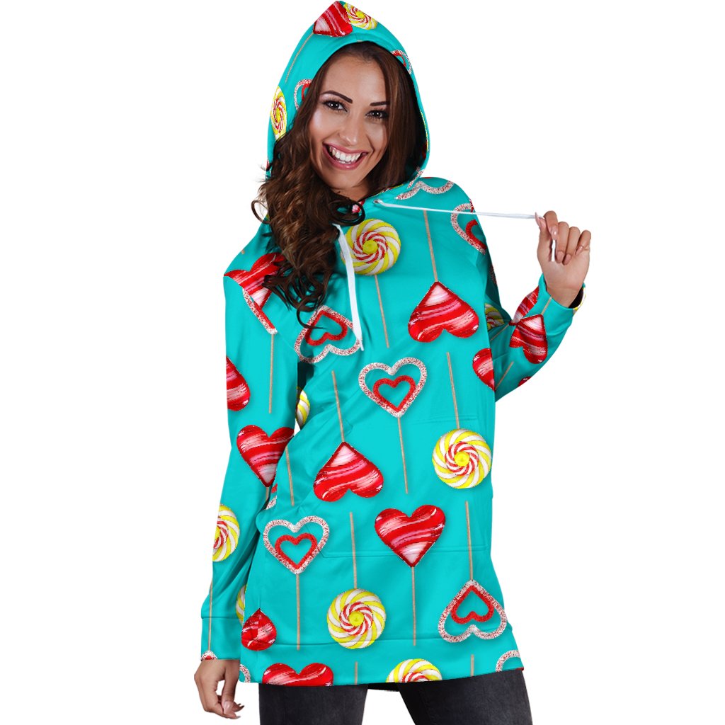 Lollipop Pattern Print Design LL06 Women Hoodie Dress