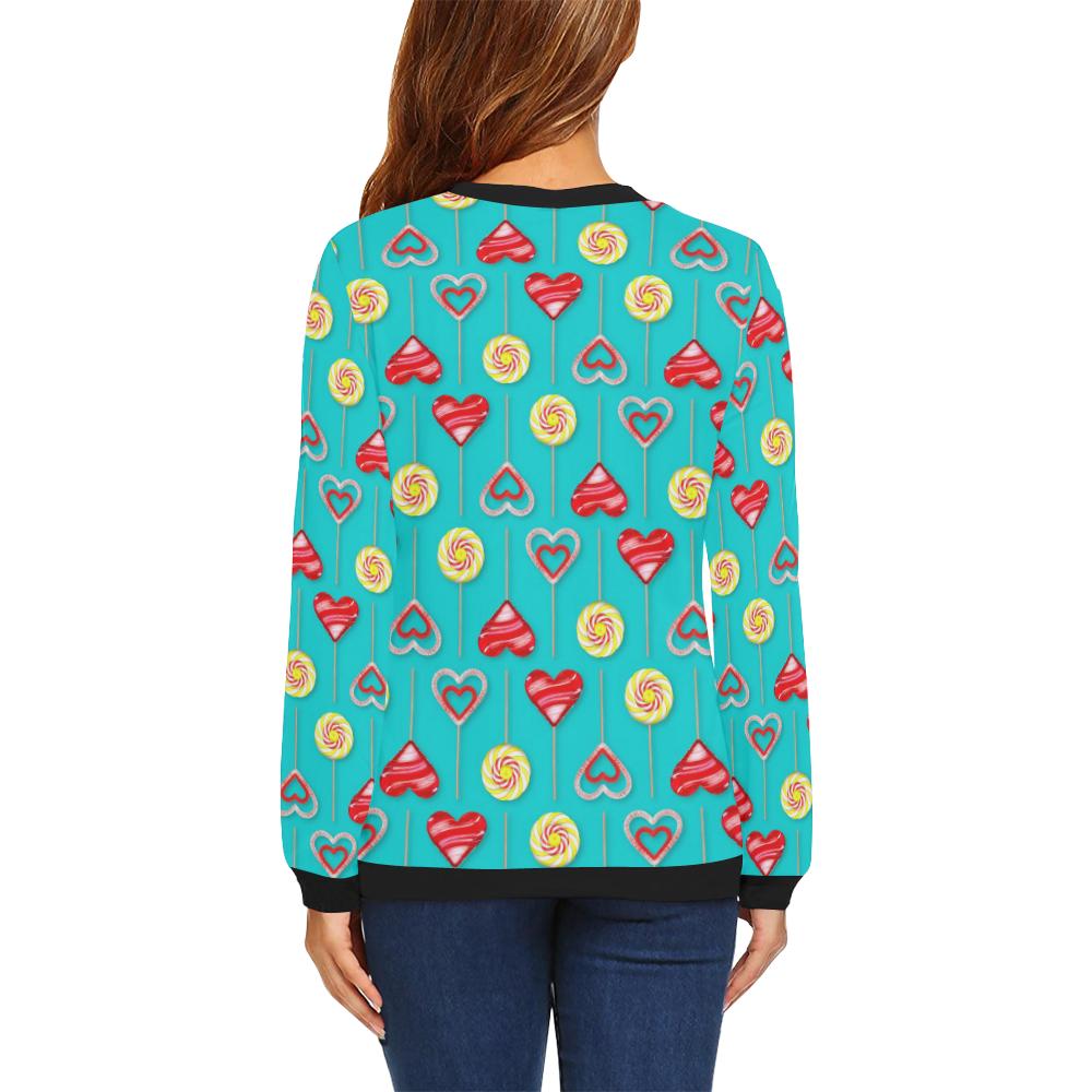 Lollipop Pattern Print Design LL06 Women Long Sleeve Sweatshirt-JorJune