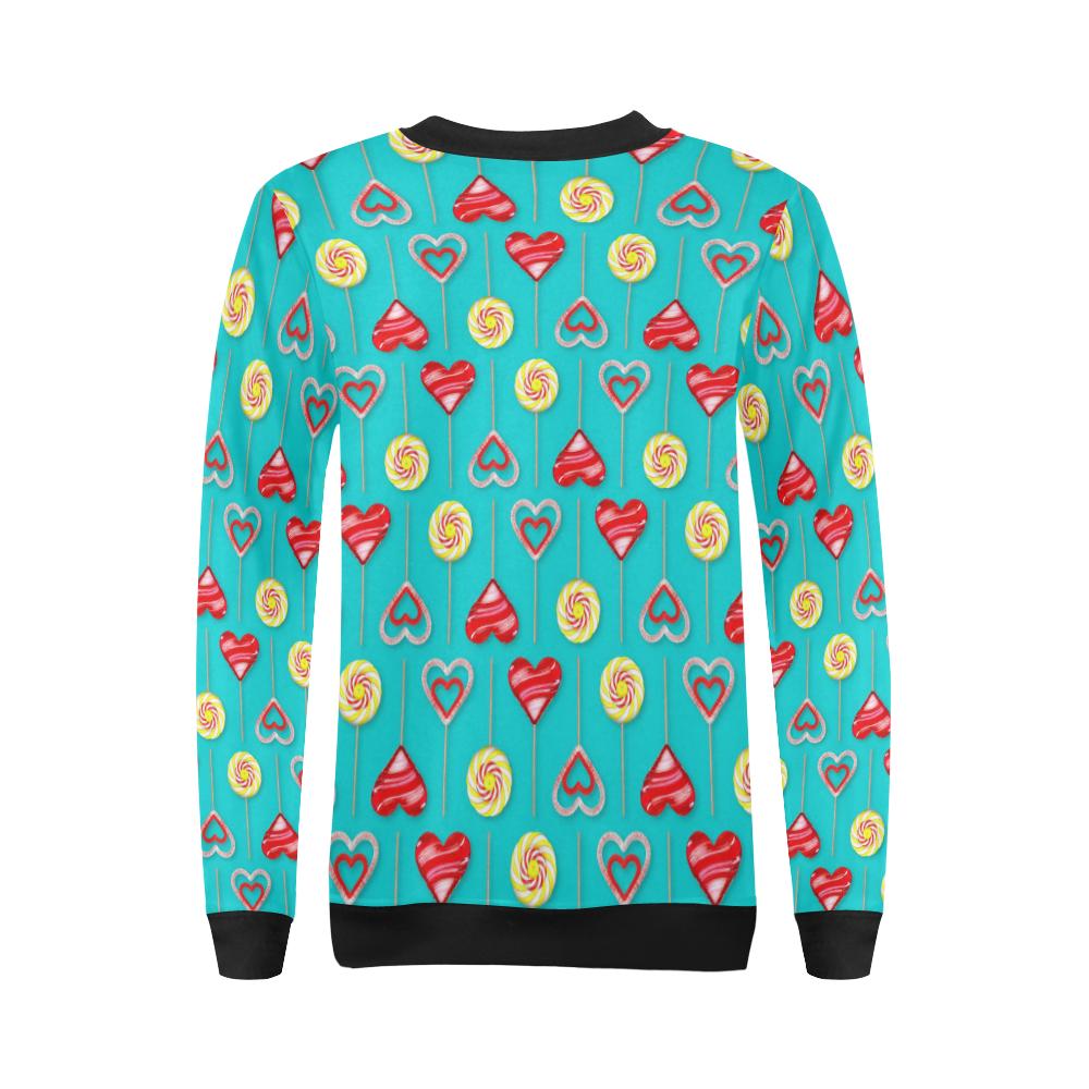 Lollipop Pattern Print Design LL06 Women Long Sleeve Sweatshirt-JorJune