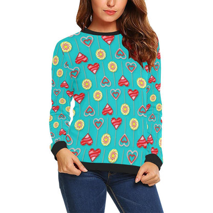 Lollipop Pattern Print Design LL06 Women Long Sleeve Sweatshirt-JorJune