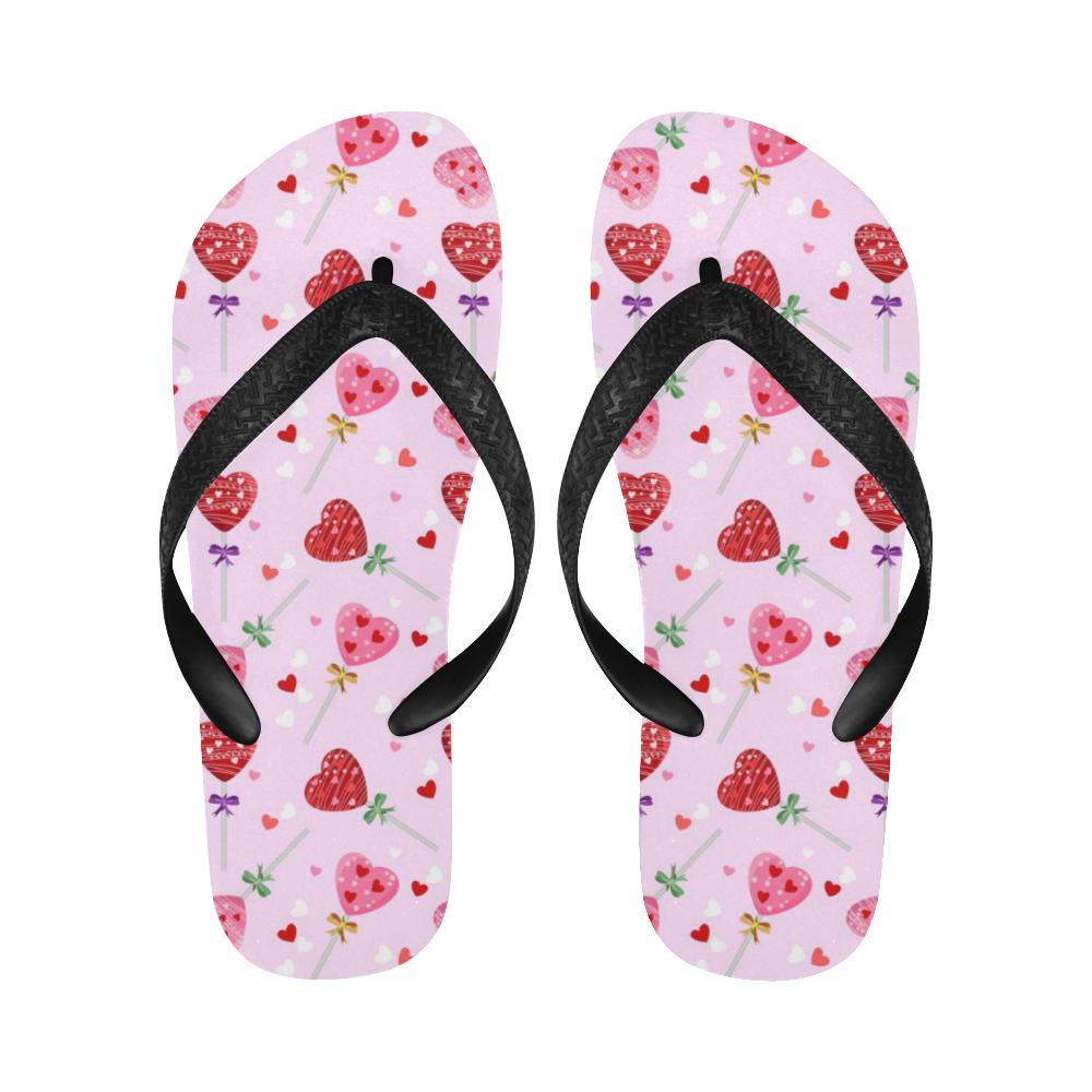 Lollipop Pattern Print Design LL07 Flip Flops-JorJune