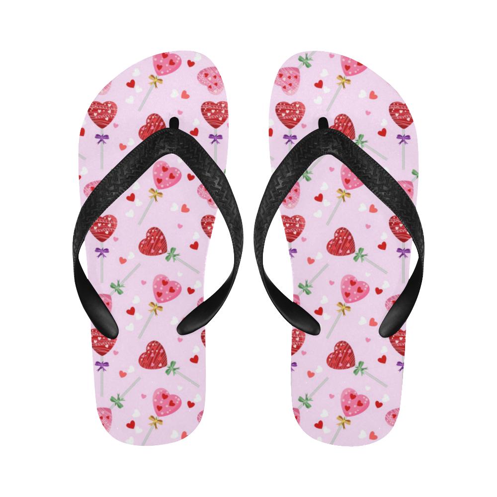 Lollipop Pattern Print Design LL07 Flip Flops-JorJune