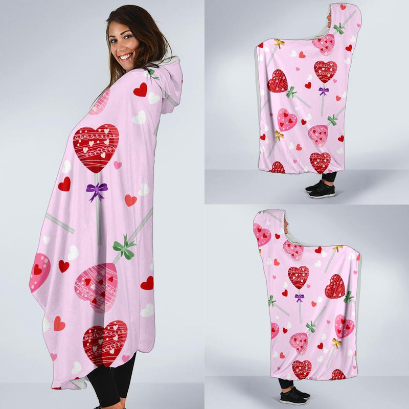 Lollipop Pattern Print Design LL07 Hooded Blanket-JORJUNE.COM