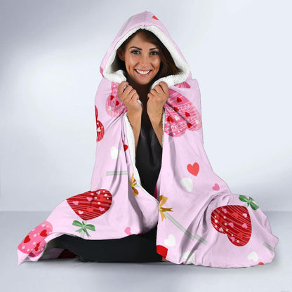 Lollipop Pattern Print Design LL07 Hooded Blanket-JORJUNE.COM
