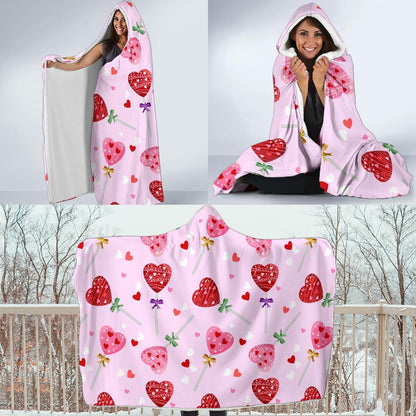 Lollipop Pattern Print Design LL07 Hooded Blanket-JORJUNE.COM
