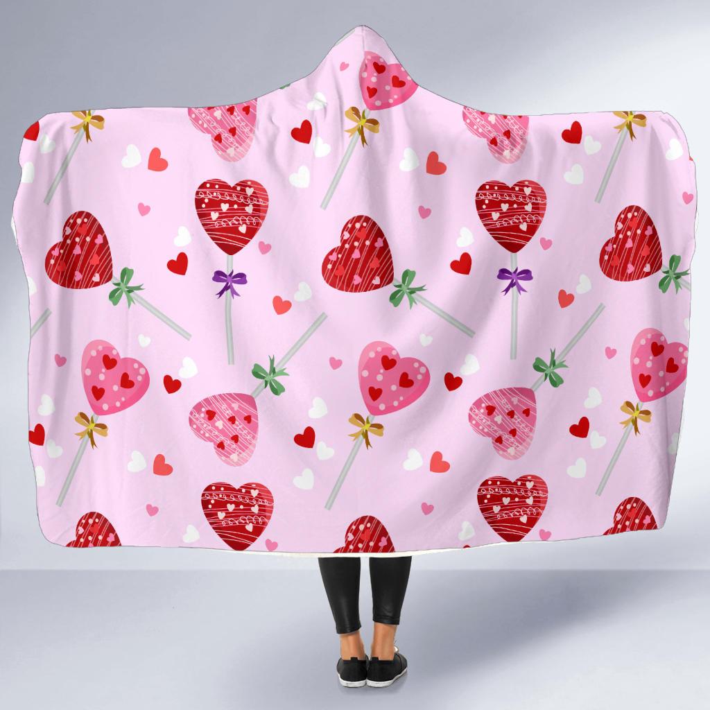Lollipop Pattern Print Design LL07 Hooded Blanket-JORJUNE.COM