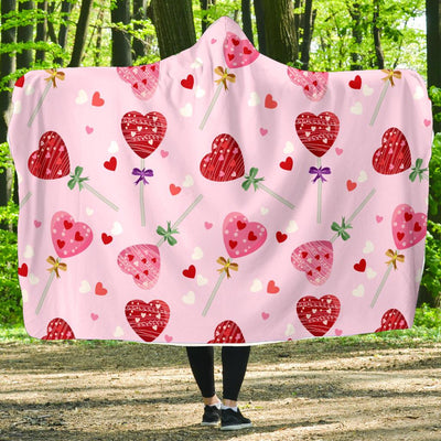 Lollipop Pattern Print Design LL07 Hooded Blanket-JORJUNE.COM
