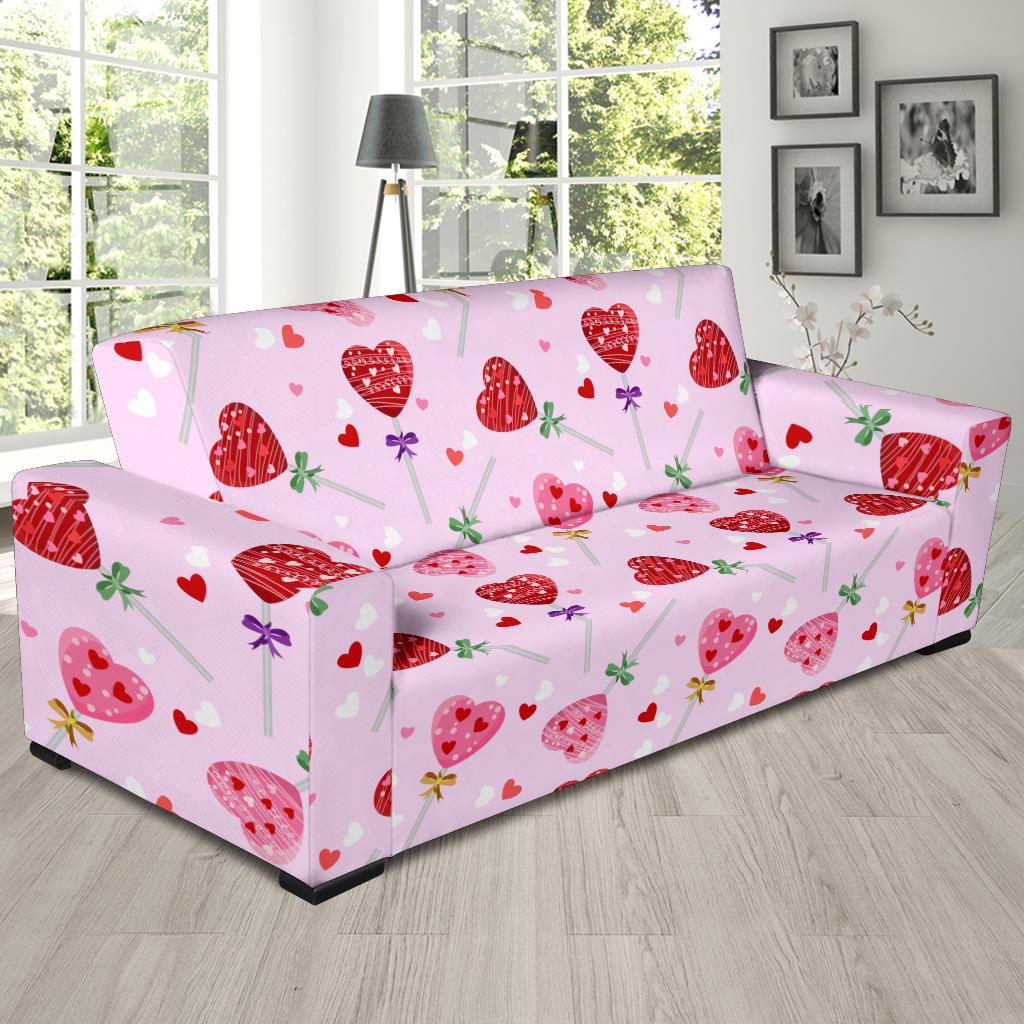Lollipop Pattern Print Design LL07 Sofa Slipcover-JORJUNE.COM