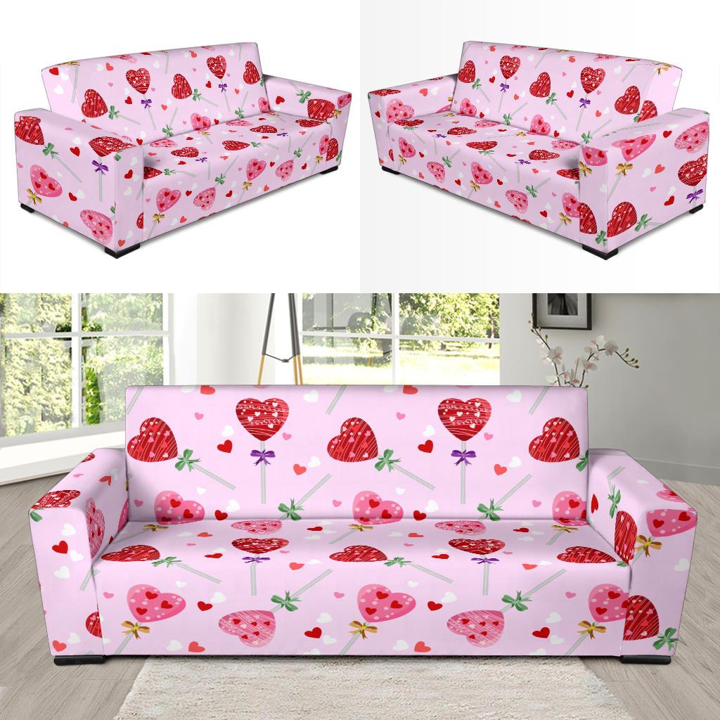 Lollipop Pattern Print Design LL07 Sofa Slipcover-JORJUNE.COM