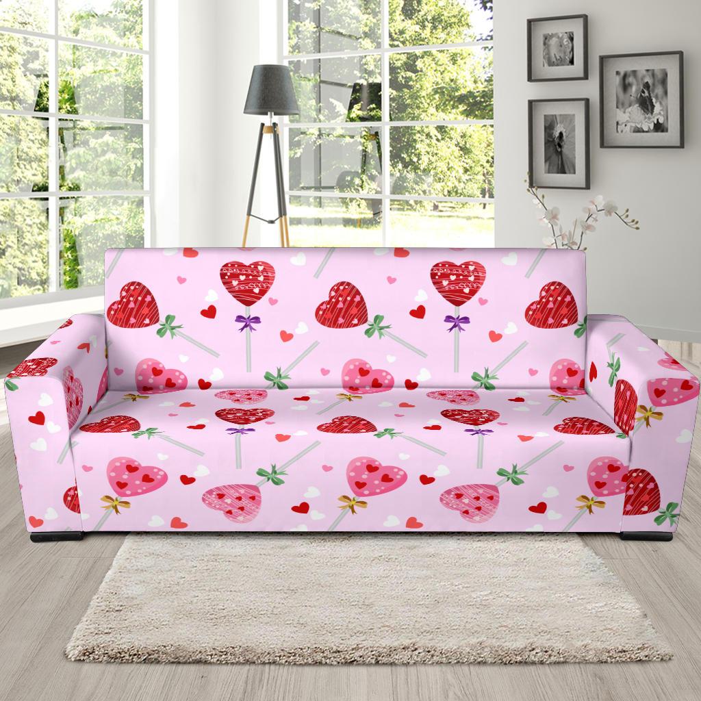 Lollipop Pattern Print Design LL07 Sofa Slipcover-JORJUNE.COM
