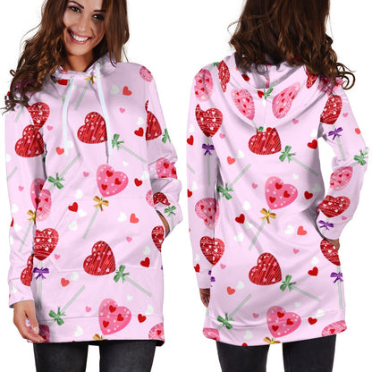 Lollipop Pattern Print Design LL07 Women Hoodie Dress