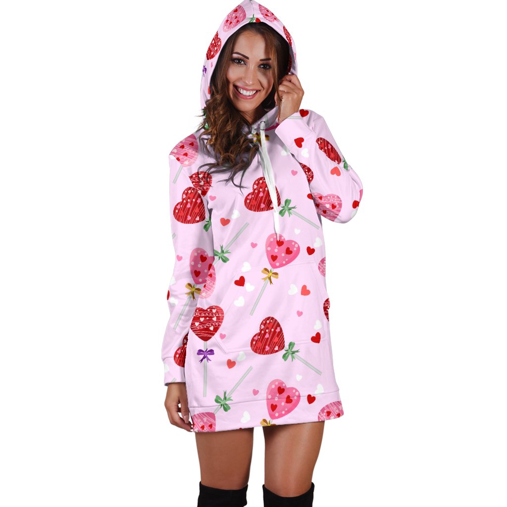 Lollipop Pattern Print Design LL07 Women Hoodie Dress