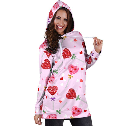 Lollipop Pattern Print Design LL07 Women Hoodie Dress