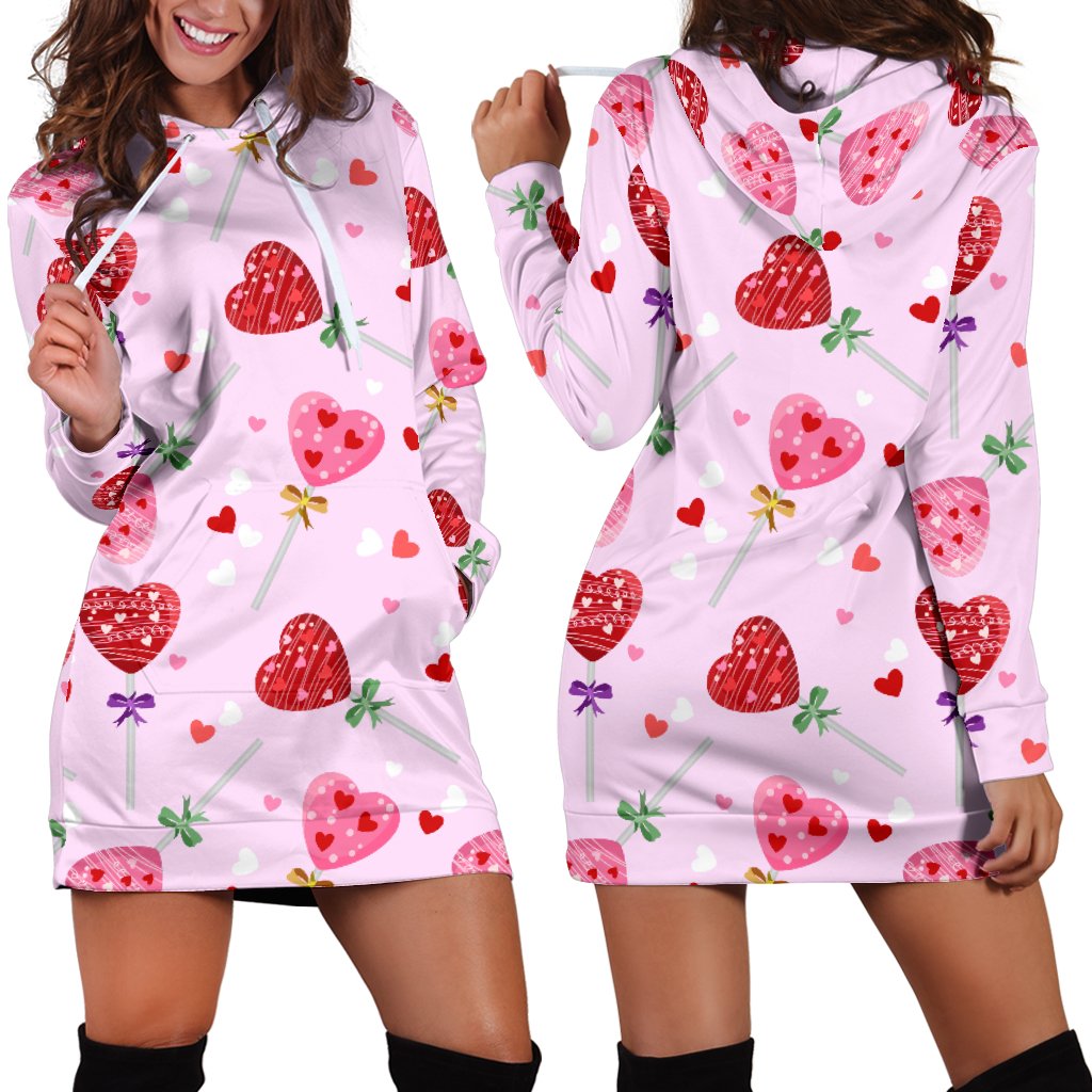 Lollipop Pattern Print Design LL07 Women Hoodie Dress