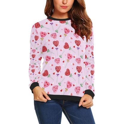 Lollipop Pattern Print Design LL07 Women Long Sleeve Sweatshirt-JorJune